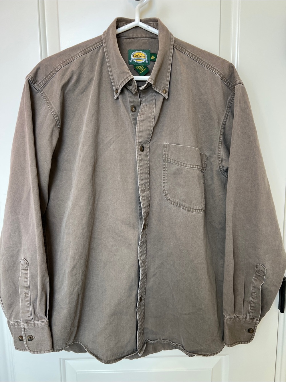 Cabela's Men's Faded Taupe Putty Brown Button-Up Shirt Jacket